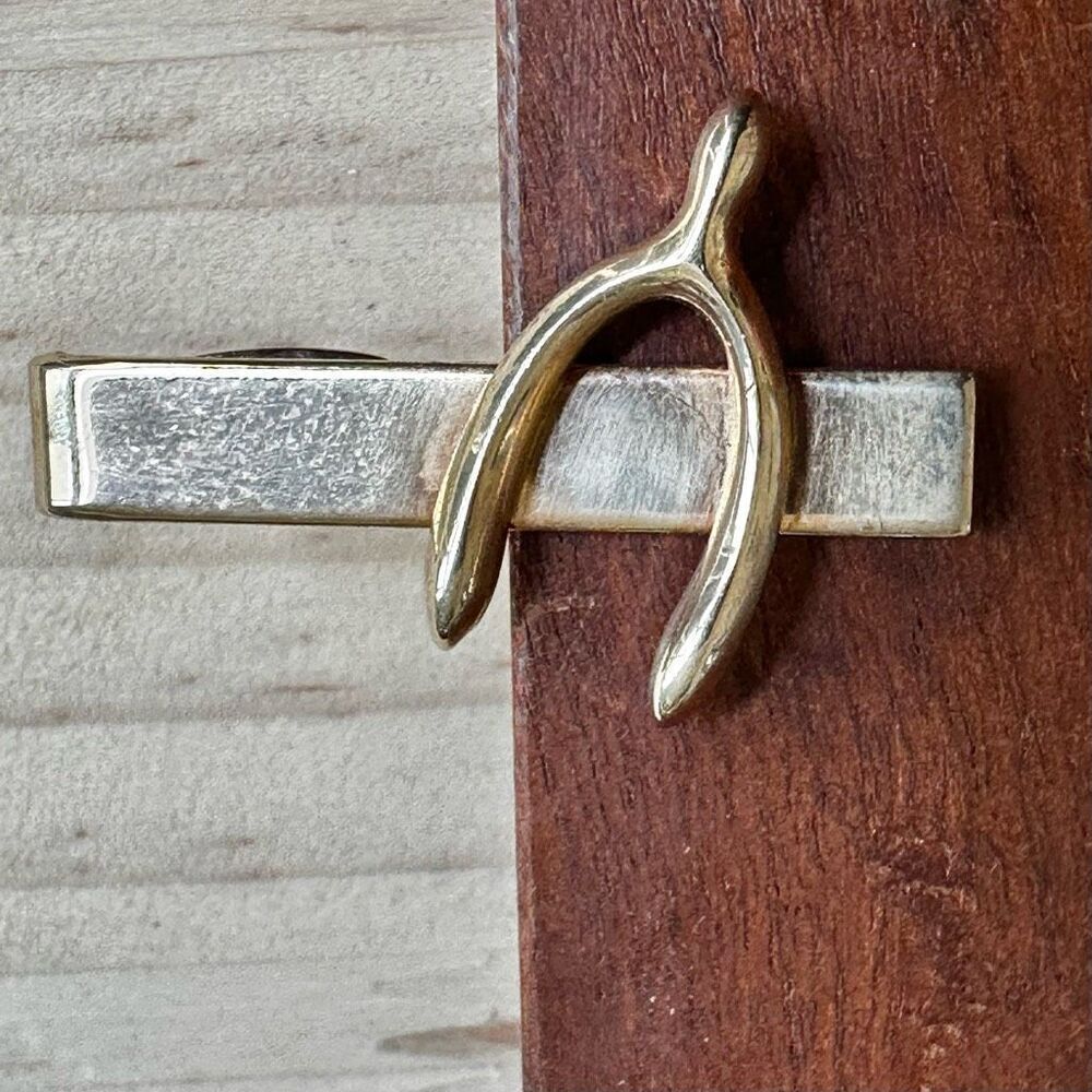 Vintage Hickok Wishbone Tie Clip – Gold Tone